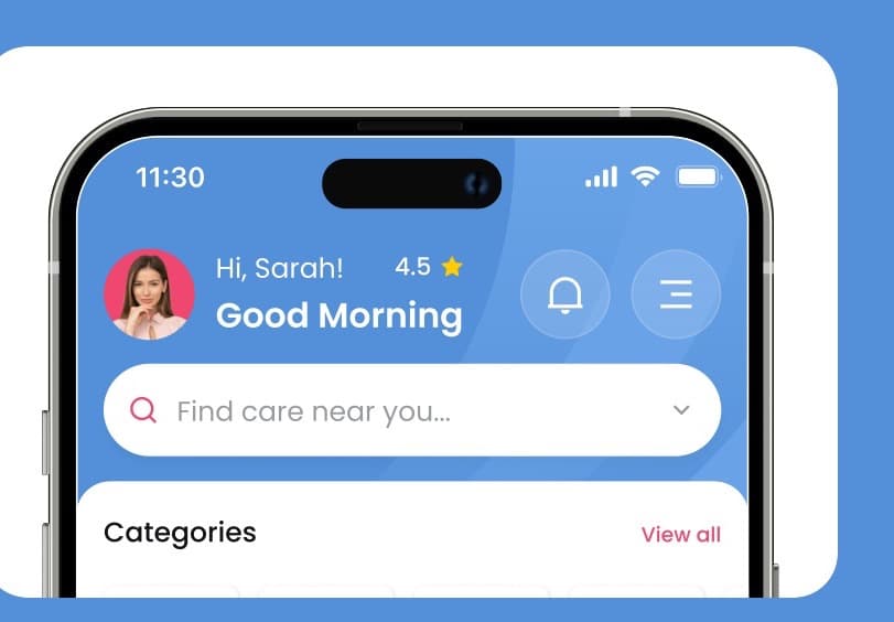 Caregiver: Family app: find care near you by category