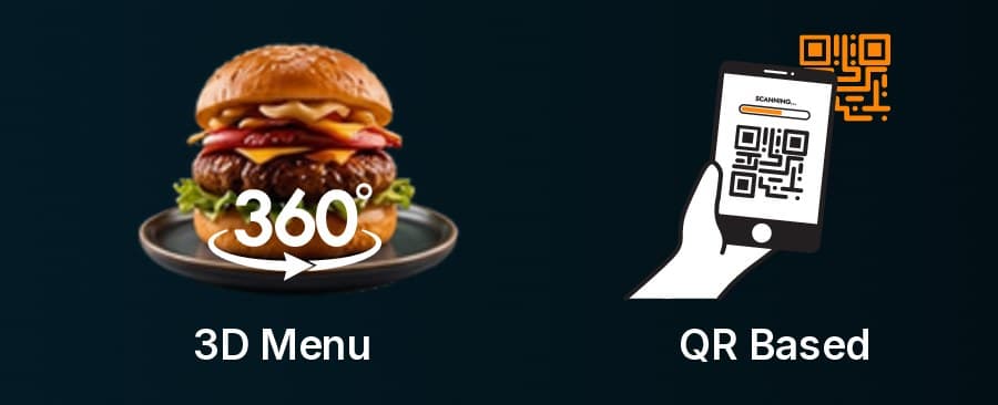 Menu360: A 3D menu that opens from a QR code on the table