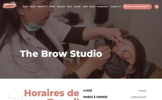 The Brow Studio website home page